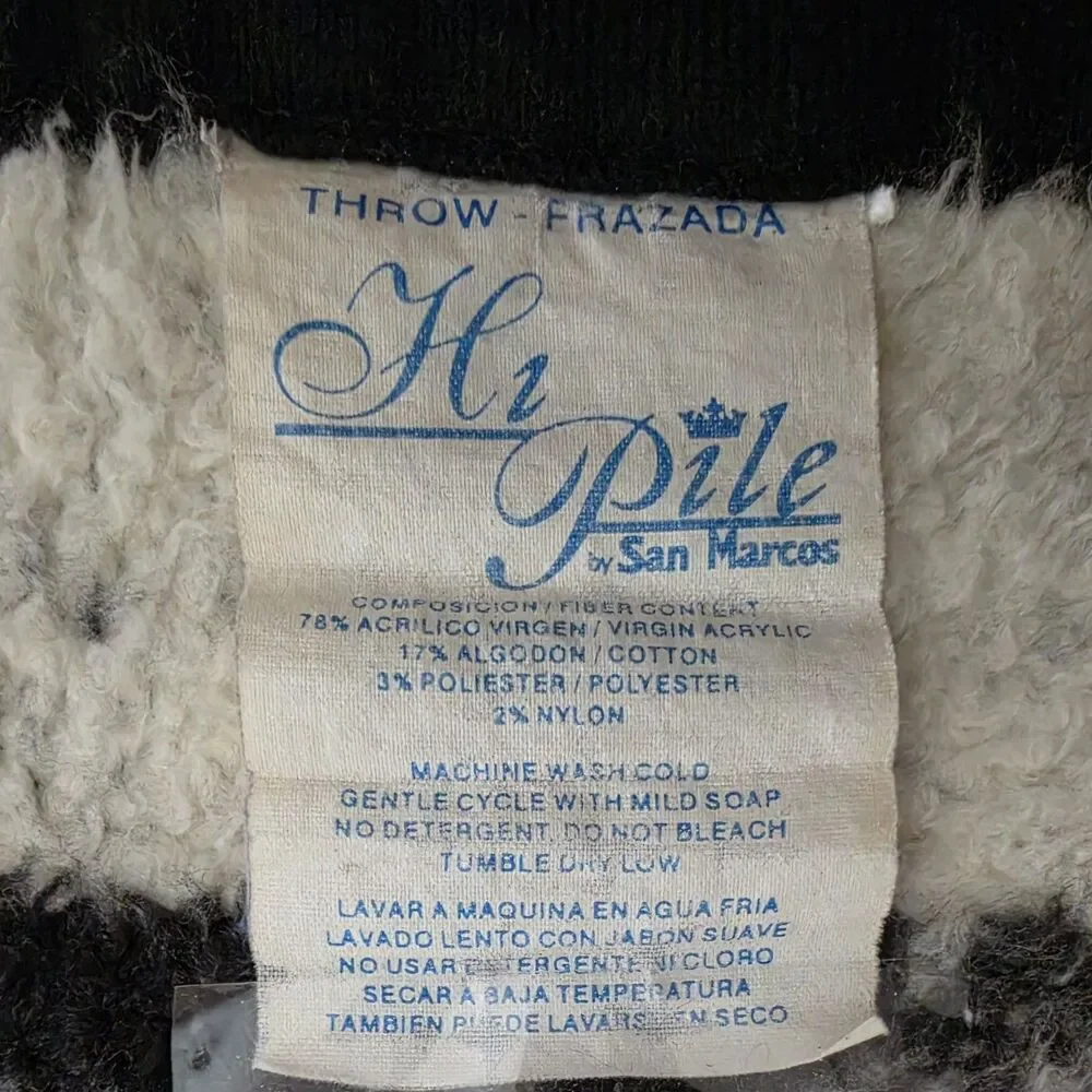 Vintage Hi Pile By San Marcos Wolf In The Woods Throw Blanket Reversible 80x60